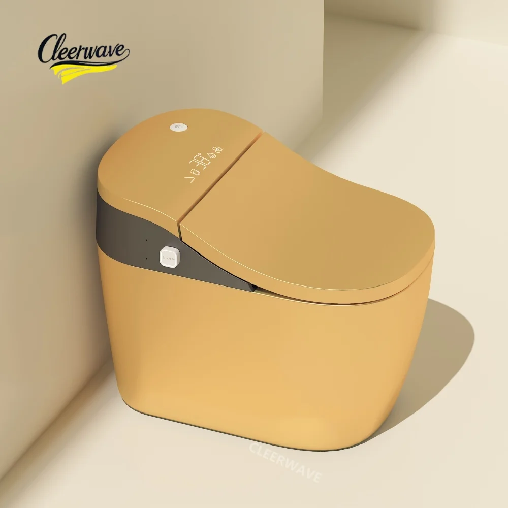 Hot Selling Design Sanitary Wares Black Golden WC Electric Smart Bidet Toilet Remote Control Intelligent Automatic Dual-Flush
