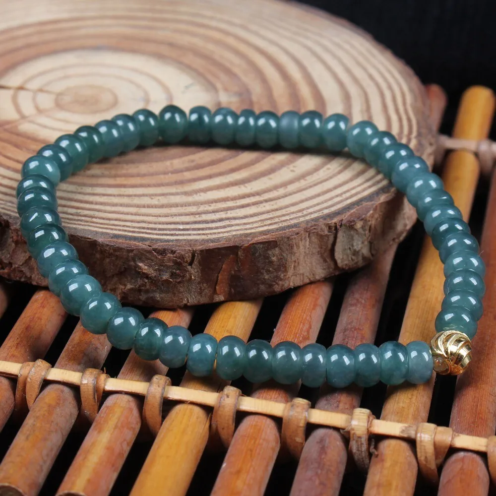AAA Certified 5.5mm Myanmar Natural A JADE Jadeite abacus bracelet bracelet -