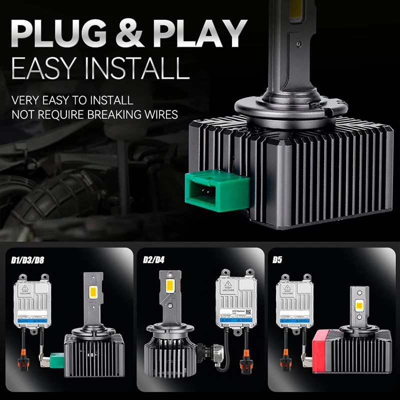 Dualvision D1S LED المصابيح الأمامية Canbus لا خطأ 30 قطعة 9570 CSP HID D3S D4S D2S D8S D1R D4R D2R D3R D سلسلة 1: 1 سيارة ضوء 12 فولت 70 واط #5