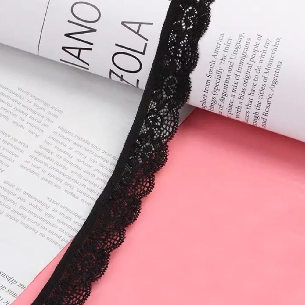 Colorful Elastic Lace Trim 10 Yards Length 2.5cm Width Nylon Lace Ribbon Nylon Material Stretchable Elastic Lace Ribbon