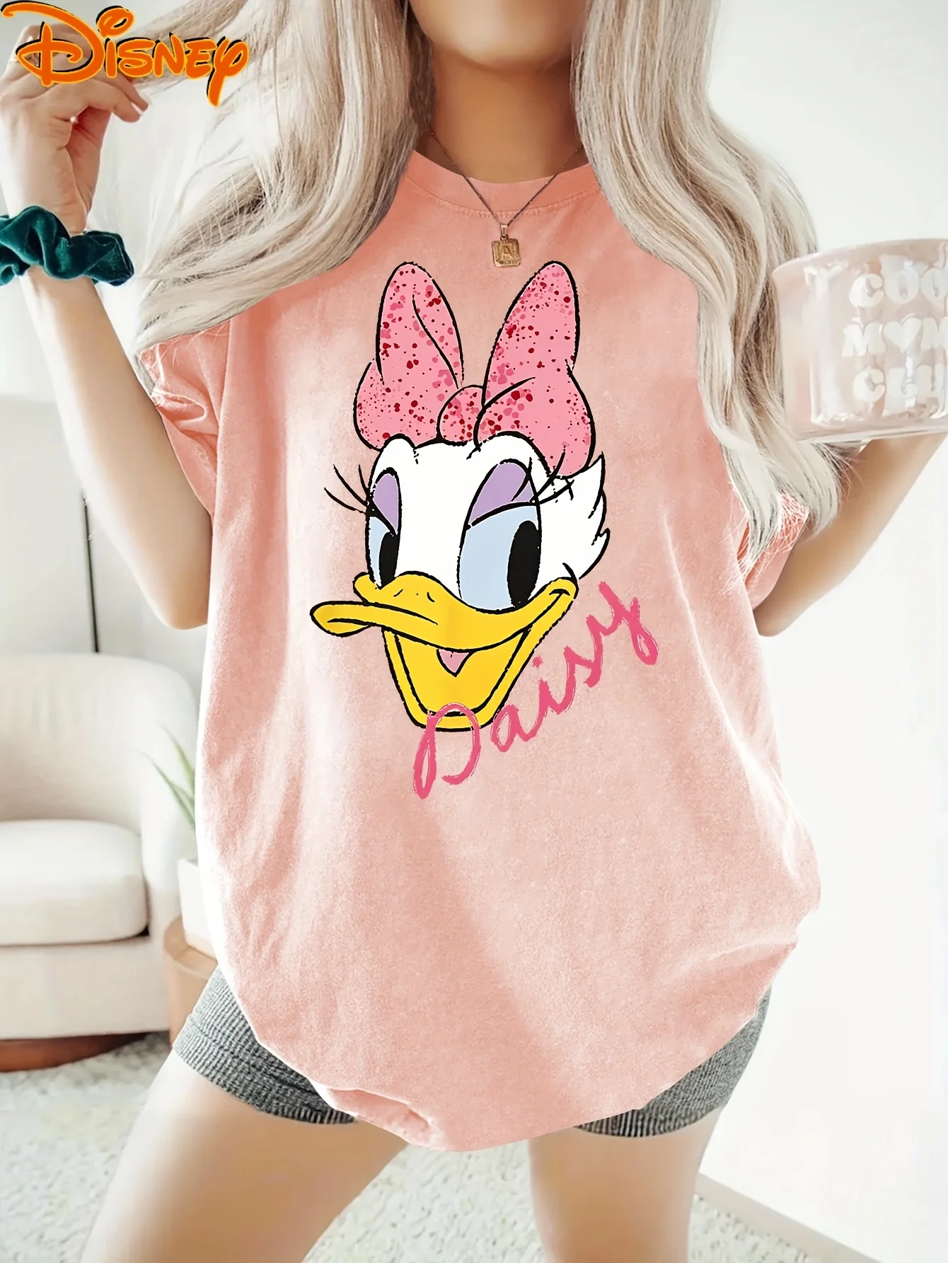 Disney casual margarida pato humor camiseta feminino masculino algodão menina férias unisex tendência oversize presente de aniversário manga curta o-pescoço
