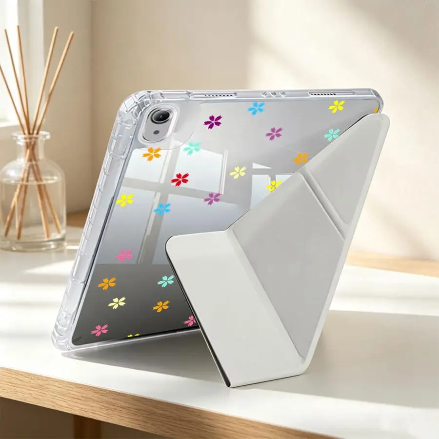 Tablet Case For Samsung Galaxy Tab A8 A11 A9 Plus S7 FE S9 Plus S10 Lite S8 With Pen Slot Cover Rainbow Flower