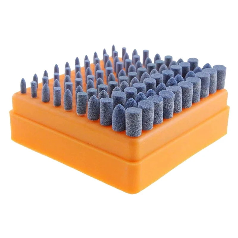 100 pz di 3MM Pole 4-10Mm blu lucidatura testa di molatura Set di punte per trapano in pietra abrasiva per incisione taglio lucidatura
