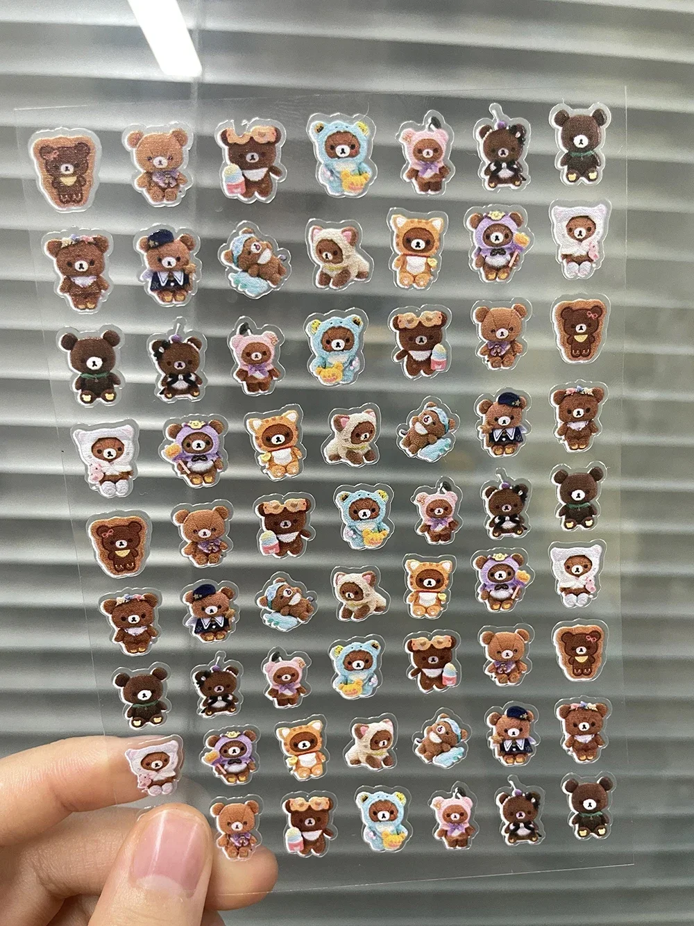 Kawaii Teddybär Rilakkuma Anime Nagelzubehör Aufkleber PVC Es klebt sehr fest. Nagelaufkleber für Kinder, DIY-Notizbuch-Dekoration