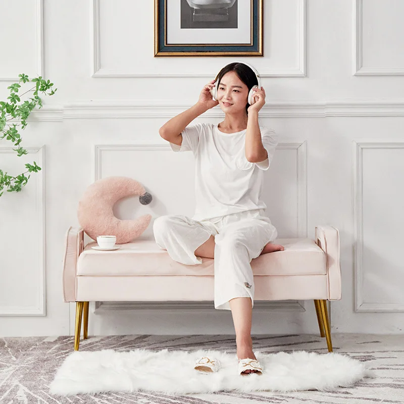 الحديثة الشمال ضوء الأحذية الفاخرة تغيير البراز السرير مقعد أريكة مرحاض البراز متجر الملابس أريكة طويلة، دقيقة