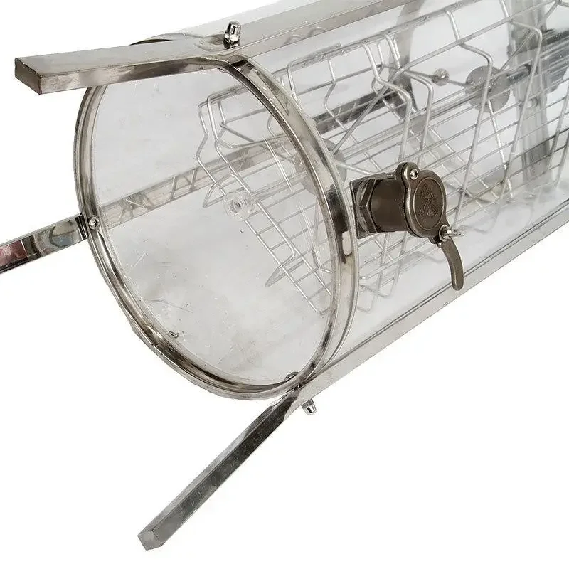 3 Frame Transparent Hand Crank Honey Extractor Clear Acrylic Honey Spinner with Tap Tripod, Beekeeping Apiary Honey Harvest Tool