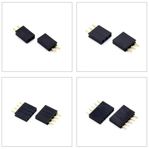 2.54mm Female Pin Header Single Row DIP Connector Kit 2/3/4/5/6/7/8/9/10/12Pin Straight Header Pin (Female-Pin-Single)