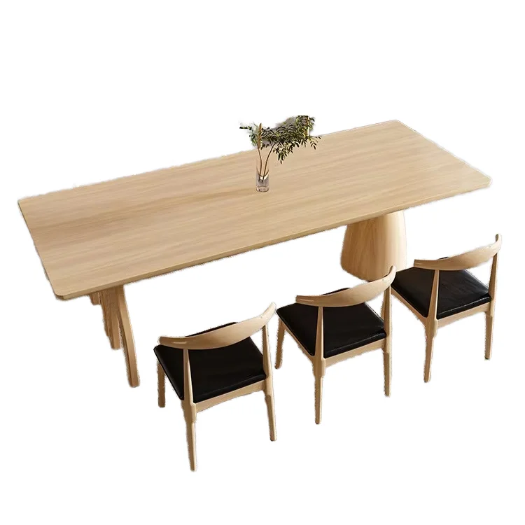 ^&Rectangular Dining Table Match 6 Chairs Home Simple Creative Custom Furniture Office Shape Pine Solid Wood Table