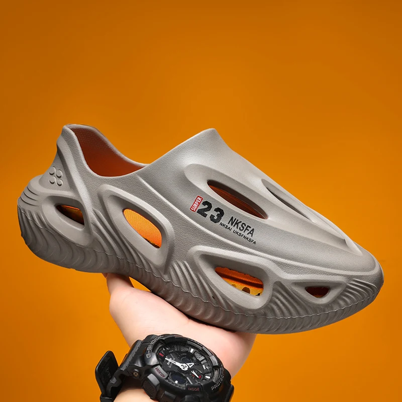 

Быстросохнущие сетчатые противоскользящие мужские тапочки, лето 2024, мужская повседневная обувь, модные удобные мужские сандалии с мягкой подошвой, пляжная обувь