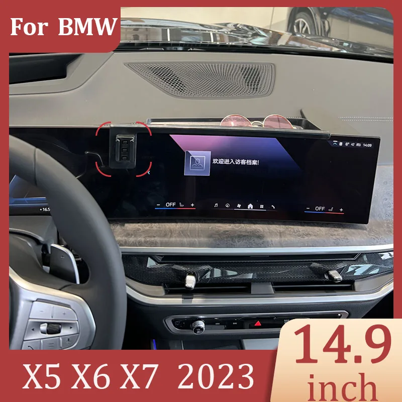 

Car Mobile Phone Navigation Bracket DIY Projection Screen Wireless Charger For BMW X5 X6 X7 2023 Screen 14.9 Inch Fixed Base