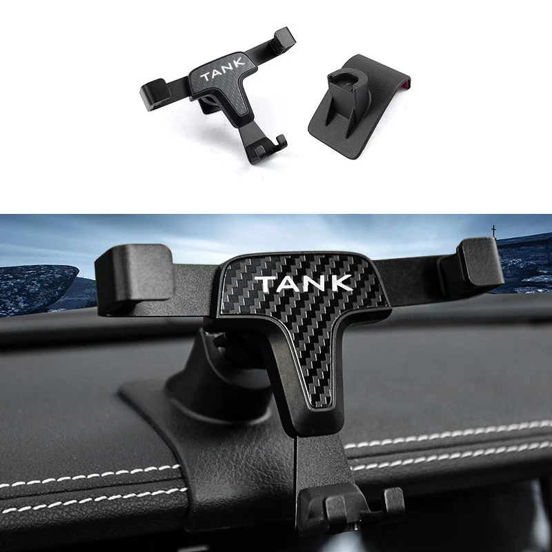 For Great Wall GWM GWM Tank 300 Car Phone Holder Interior Parts Specialized Carbon Fiber Pattern Aromatherapy Holder Accessories