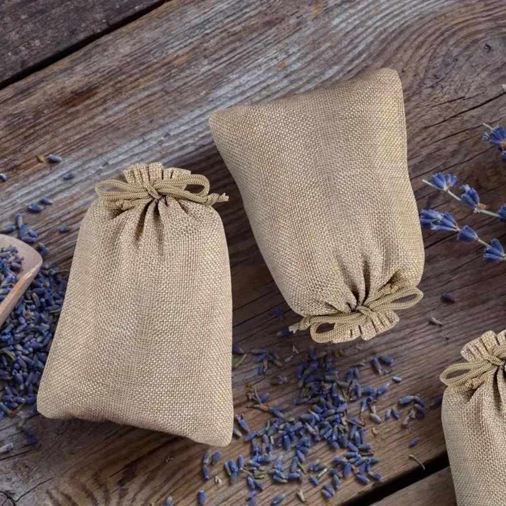 Velvet Jewelry Drawstring Pouches Burlap Drawstring Closure Jewelry Storage Bags Soft Interior Portable Drawstring Dust Sachets
