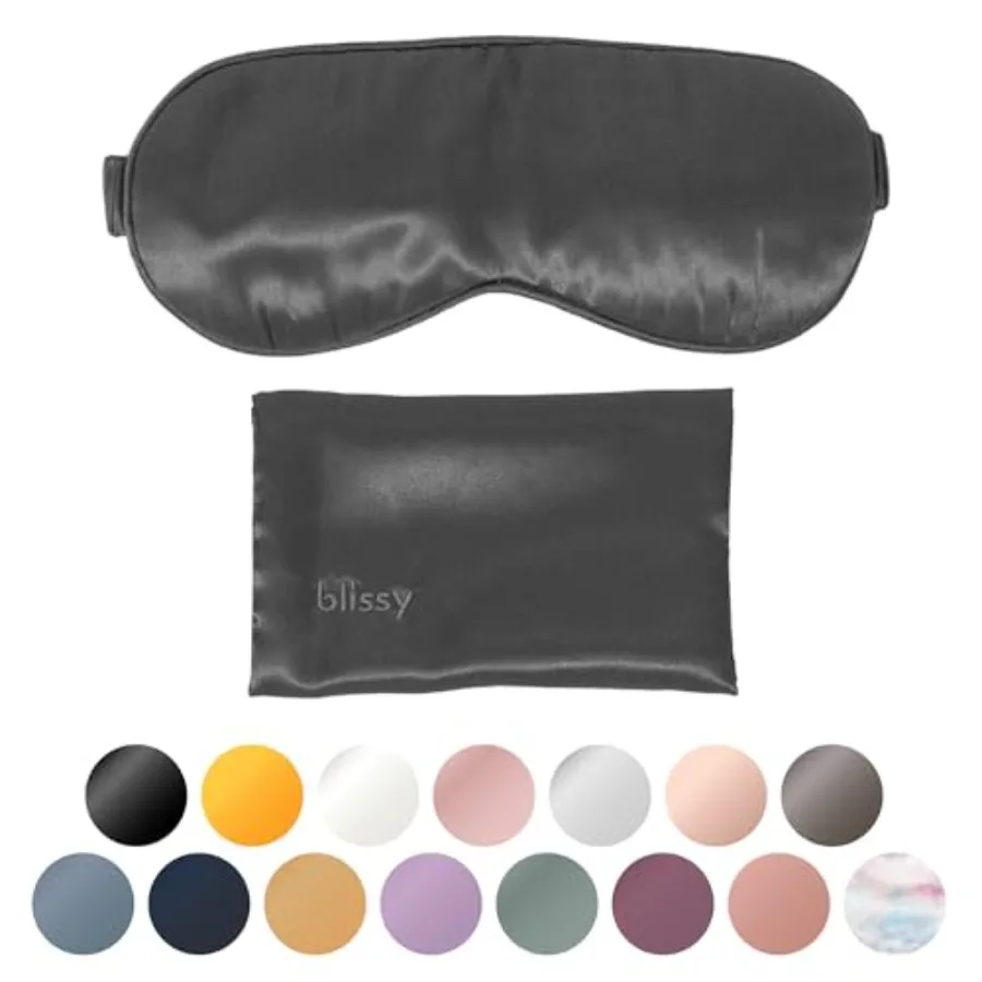 

Silk Sleep Mask - Eye Sleeping Mask for Women and Men for Total out - 100% Pure Mulberry Silk, 22 Momme 6a Fibers - Blindfold S