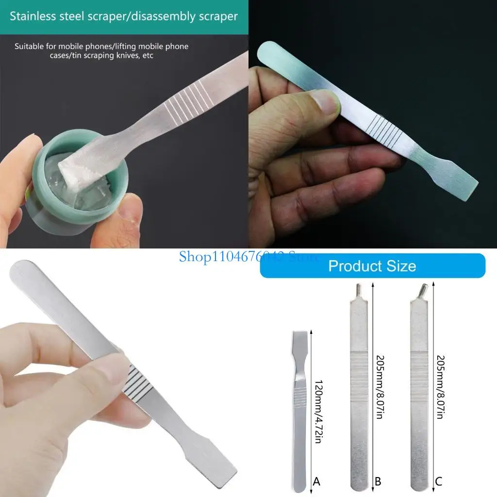 

5asd 5Pcs Multifunctional Antislip Electronics Maintenance Metal Scraper For Solder Pastes Scraping And Case Opening Pry Tool
