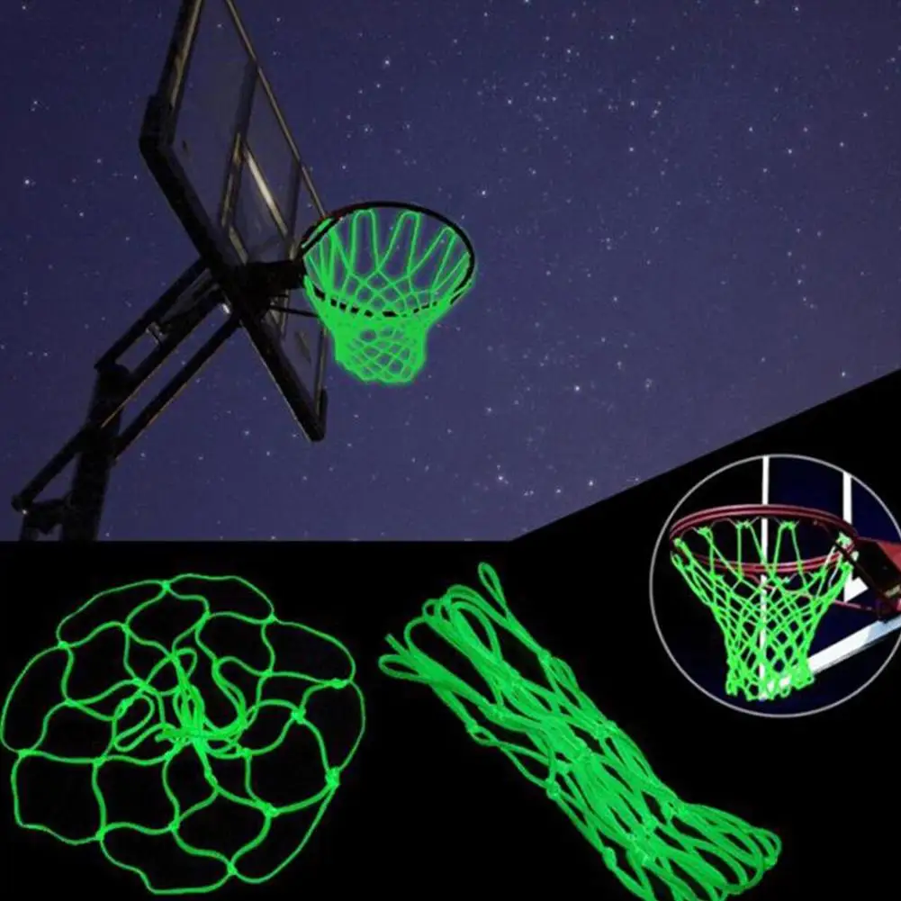 Rete da basket luminosa Standard da 50CM Glow In The Dark sport all'aria aperta canestro da basket Net Shoot Training