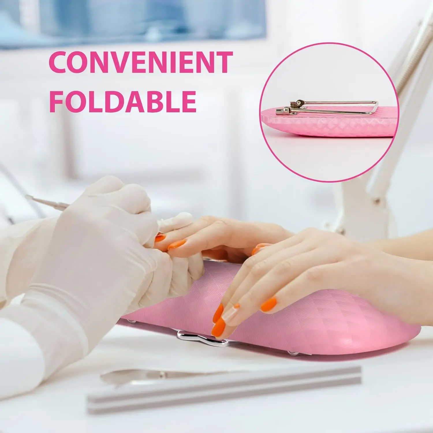 Nail Arm Rest Professional Microfiber Leather Nail Hand Rest Stand for Acrylic Nails Cushion Hand Holder with Non-slip