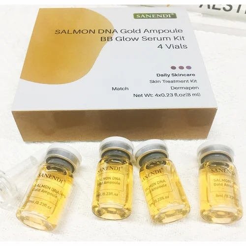 Imagen 1 del producto 4 Uds. Kit de brillo BB dorado de ADN de salmón Dr.Pen, ampolla de tallo dorado, base de iniciación, péptido AQUA, esencia para el cuidado de la piel facial, 8ml