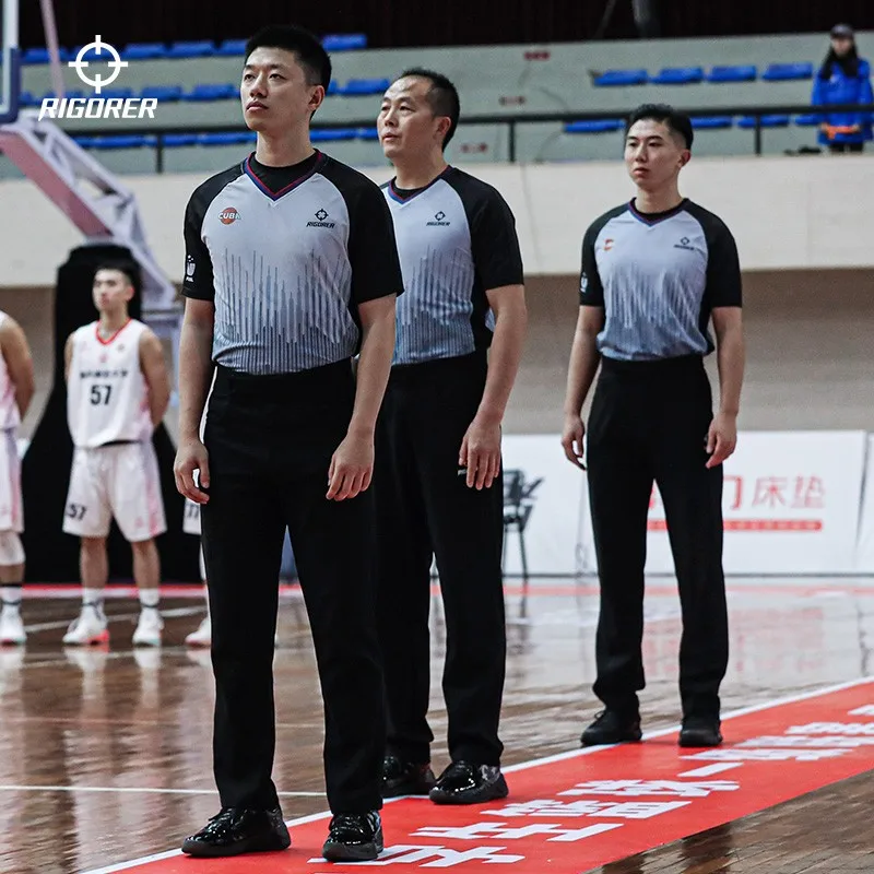 

RIGORER Professional Referee Basketball Jerseys Umpire Shirt Short Sleeves Adult Badminton Table Tennis Competition Judge Tops