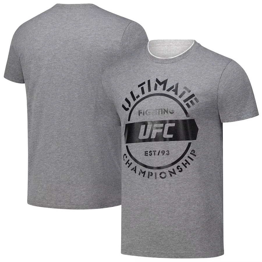 2025 جديد تنفس الملاكمة القتالية نمط للجنسين Sportiqe رمادي Ufc في نهاية المطاف القتال بطولة ناقلات قمم تي شيرت #1