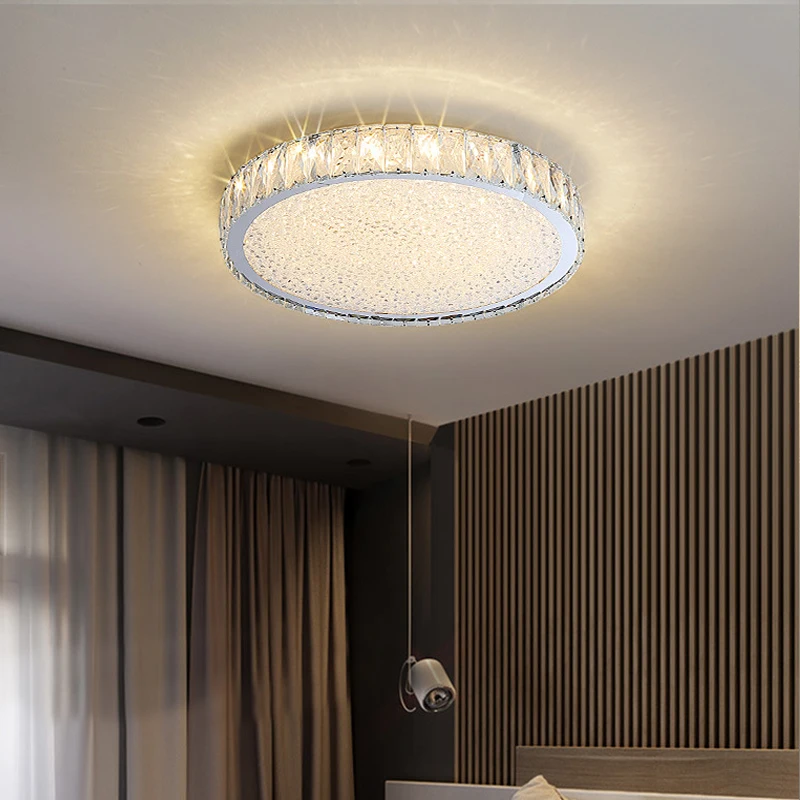 Moderno LED Redonda Lâmpada Do Teto, Iluminação De Luxo, Lâmpada De Cristal Quadrado, Indoor Sala De Estar, Golden Luminária Brilhante