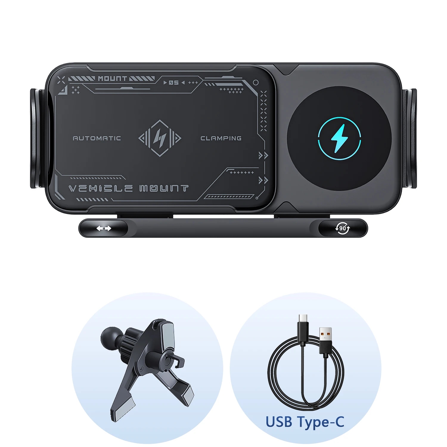 

New wireless fast charging car mobile phone holder suitable for Huawei Samsung ZFold6 folding screen mobile phone holder