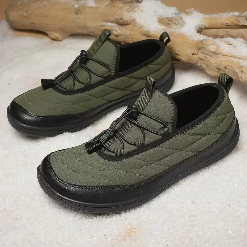 

Мужская зимняя хлопковая обувь большого размера с низким верхом, мягкая подошва, нескользящая нескользящая обувь с круглым носком, легкая плюшевая теплая хлопковая обувь для пожилых людей