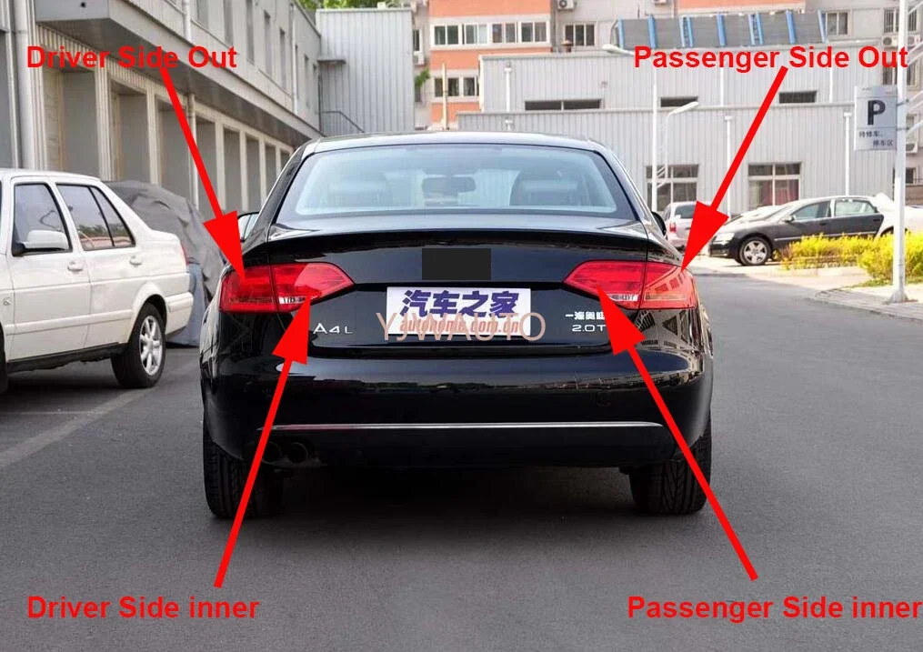 Para Audi A4 B8 2009 2010 2011 2012 luz trasera de coche conjunto de luz trasera automática luz de freno señal de giro lámpara antiniebla