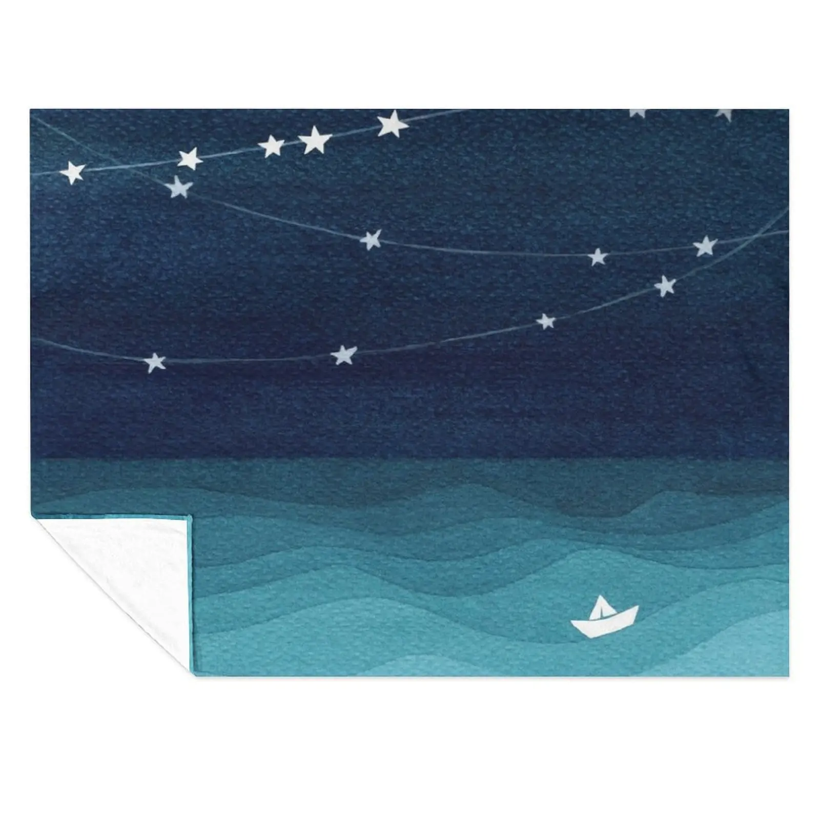 

Garland of stars, teal ocean Throw Blanket Designers Hair Cute Blankets