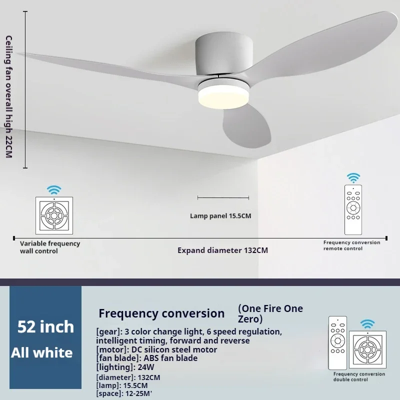 Imagem -04 - Ventilador de Teto Moderno Led com Luz Motor dc Velocidades Elétrica Remota Piso Baixo Lâmpadas 96265v 110v 220v