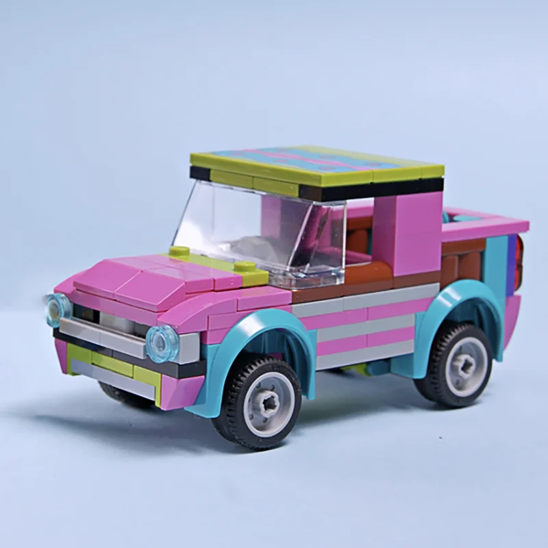 Moc بنة وحدات برغر سفاري سيارة نموذج التكنولوجيا الطوب الجمعية شعبية سبرينغفيلد لعبة مجسمة لهدايا العيد