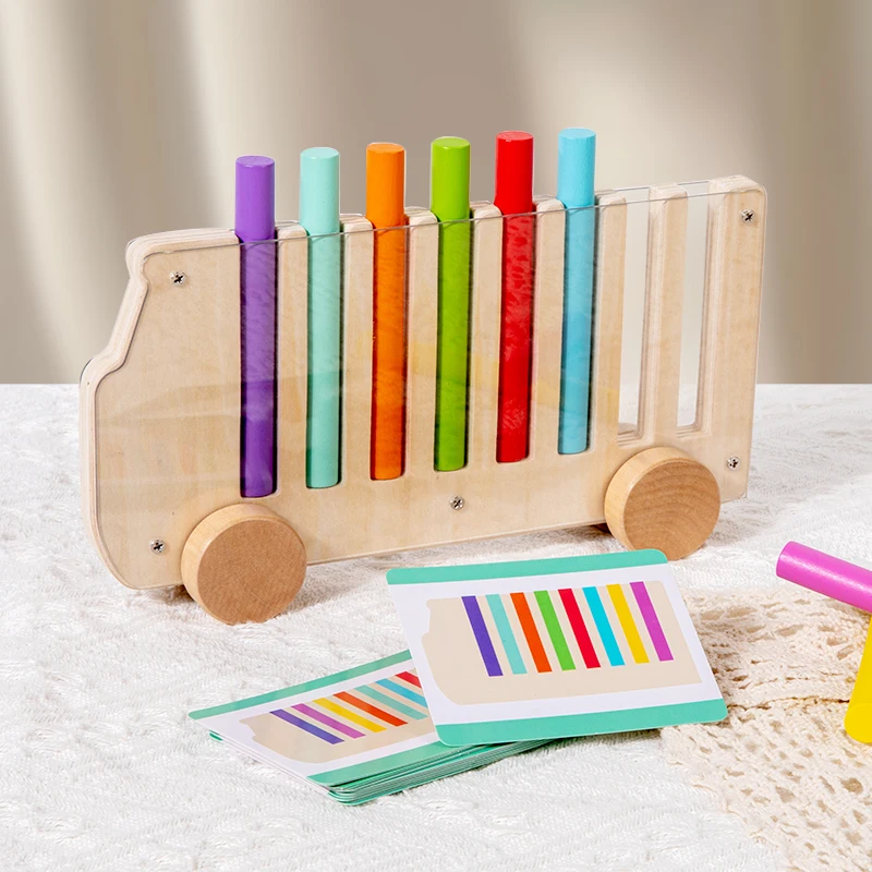 モンテッソーリ木のおもちゃ カラーマッチングゲーム 色認知 知育玩具 微細運動トレーニング おもちゃ ギフト 子供 男の子 女の子用