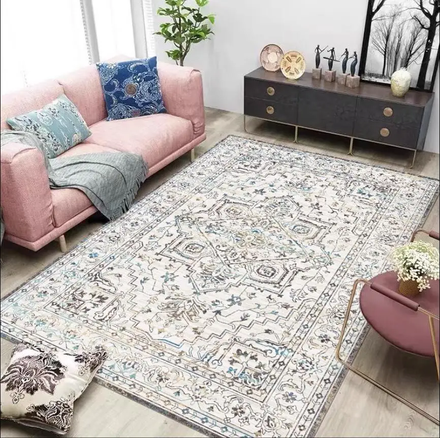 Moroccan Retro Style Carpet For Living Room High Quality Flannel Bedroom Floor Mats Large Area Rug Elasticity Kids Carpets Tapis