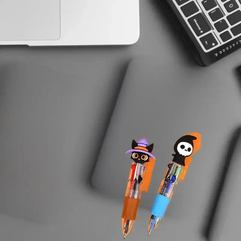 

Pack of 5/10/15/20 - Multicolor Ballpoint Pen with Halloween Cartoon Characters for Students - Great Stationery Gift
