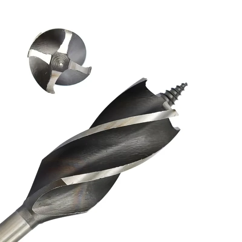 Punta elicoidale codolo esagonale 4 flauto foro taglierina coclea carpentiere punta da trapano per legno 10-25mm punta da trapano utensili per la lavorazione del legno