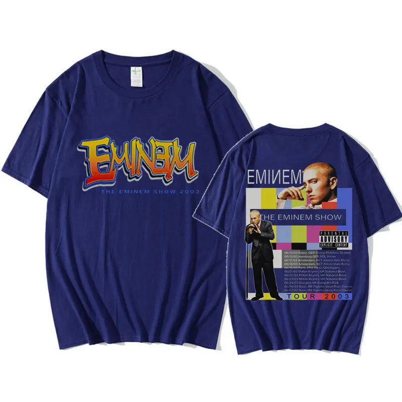 Rapper Eminem T Shirt Men's Clothing Hip Hop Harajuku T-shirt Stylish Retro Gothic Short Sleeves Tees Male Oversized Streetwear image 5