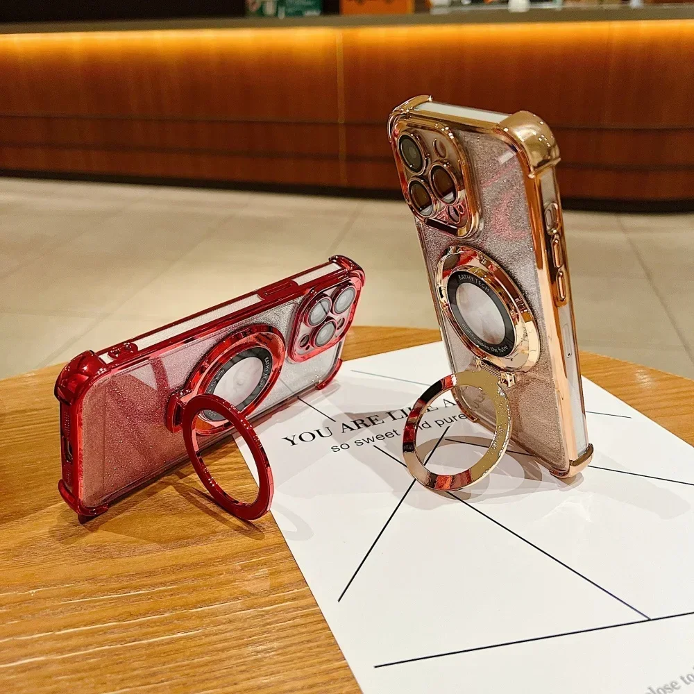 Mobile Phone Ring Magnetic Stand Holder Bracket for IPhone 16 15 13 14 Series Removable Magnet Grip Kickstand Shell Accessories