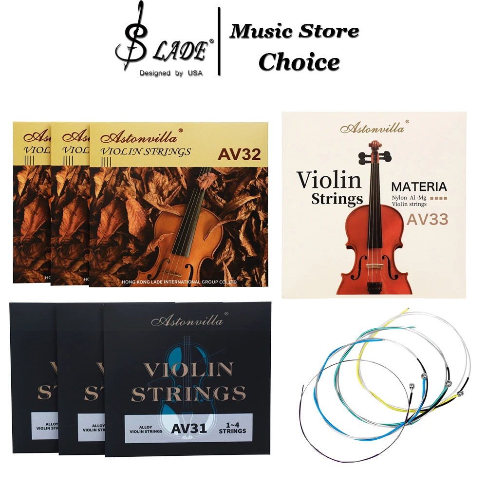 4/4 Violin Strings Set Made of Copper/Nylon/Aluminum Wound  Professional Durable Ball End Violin Strings Ideal Chocie for Fiddle