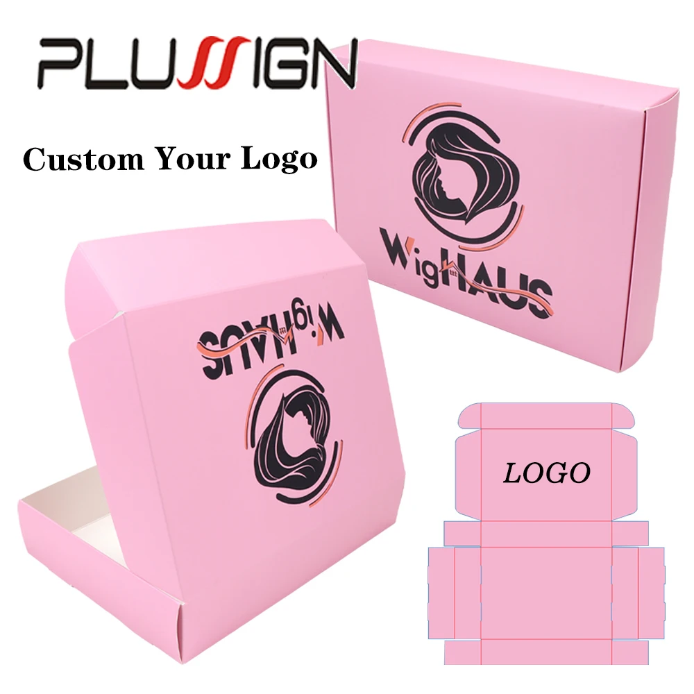 Double-Sided Printing Custom Wig Packaging Boxes Wig Storage For Multiple Wigs Square Paper Box For Hair Extension And Wigs