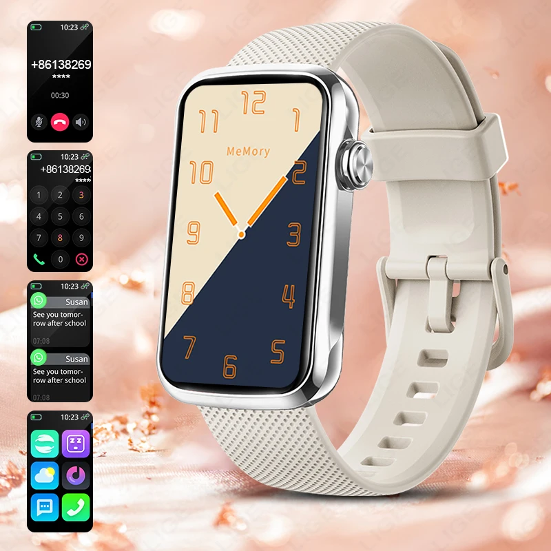 

LIGE Sport Fitness Smart Bracelet Women Heart Rate Health Monitor Smart Watch 1.47'' Waterproof Step Count Smartwatch Ladies Men