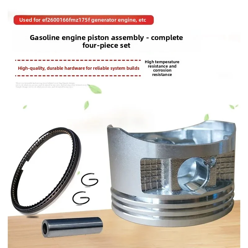 XMSJ Piston & Piston Ring Kit Spare Parts for Yamaha EF2600 166F MZ175 Gas Generator Concrete Trowel Water Pump Engine Component