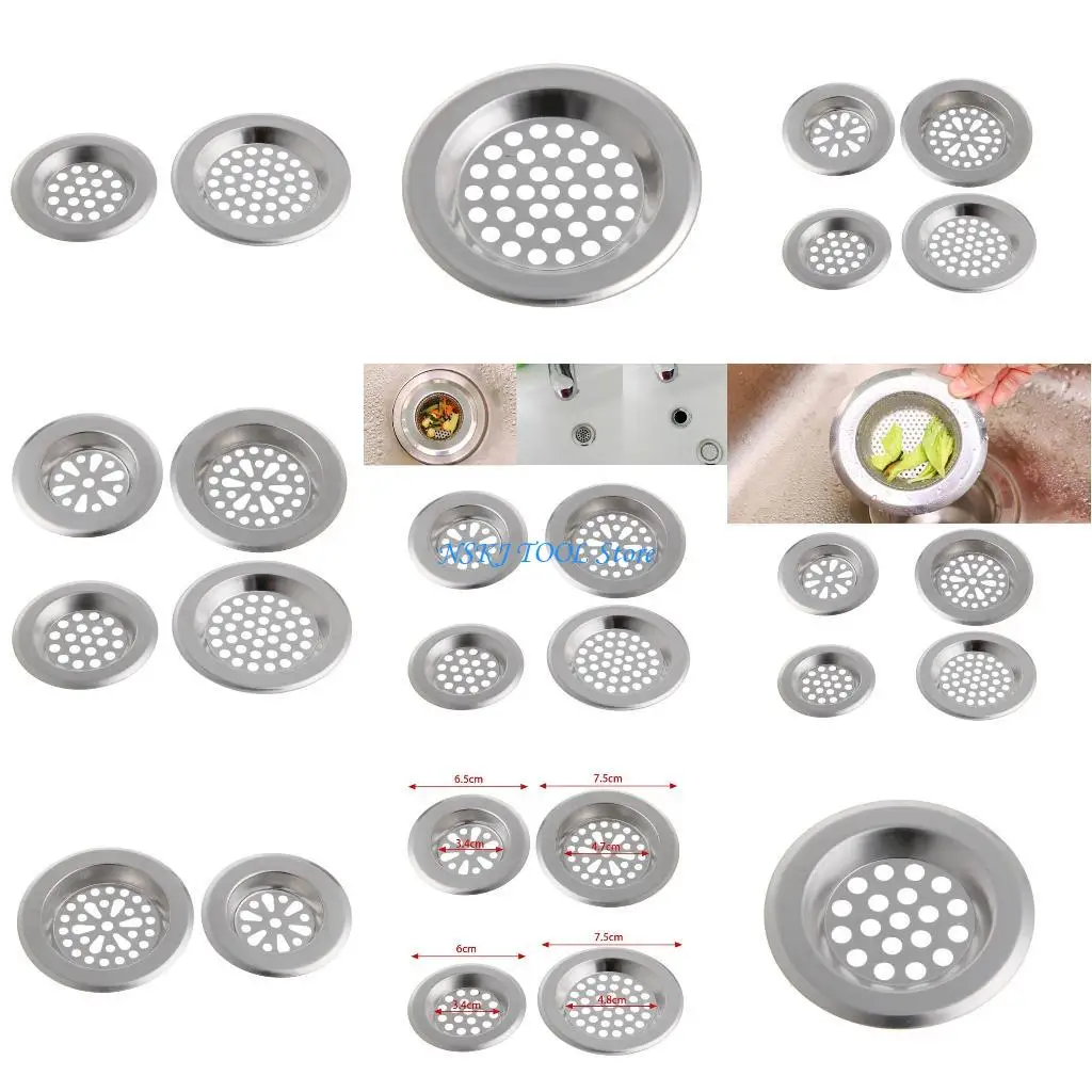 

L8RC Stainless Steel Mesh Sink Strainer Kitchen Bath Hair Catcher Trap Drain Filter