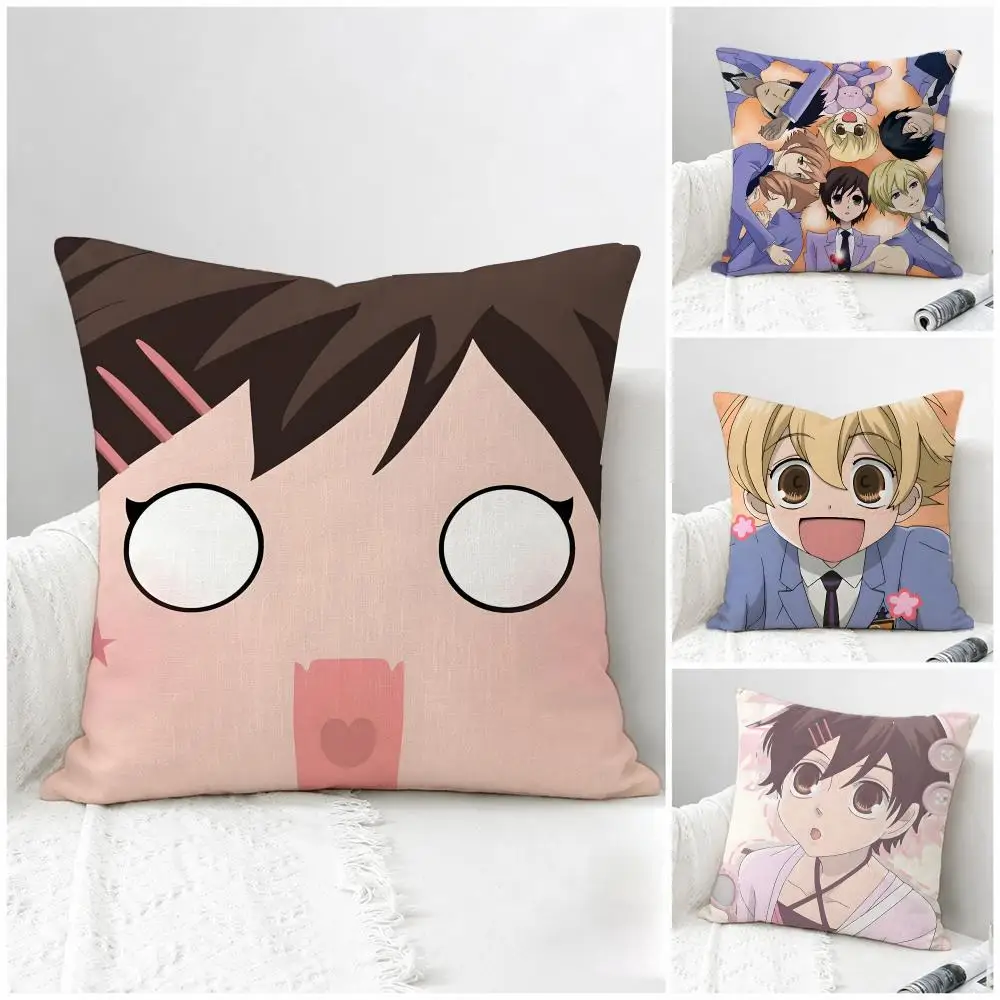 Anime Ouran High School Host Club Cushion Cover Natural Linen Pillowcase Set, All-in-One Decor for Sofa, Bedroom & Chair