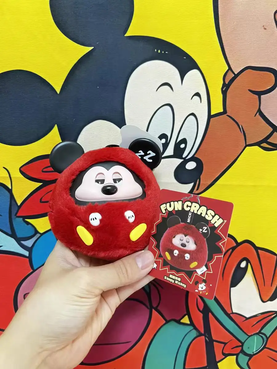 Disney Mickey Mouse Fun Collision Series Vinyl Plush Blind Box Keychain Charm Cute Collectible Mystery Gift Toy for Kids &Adults