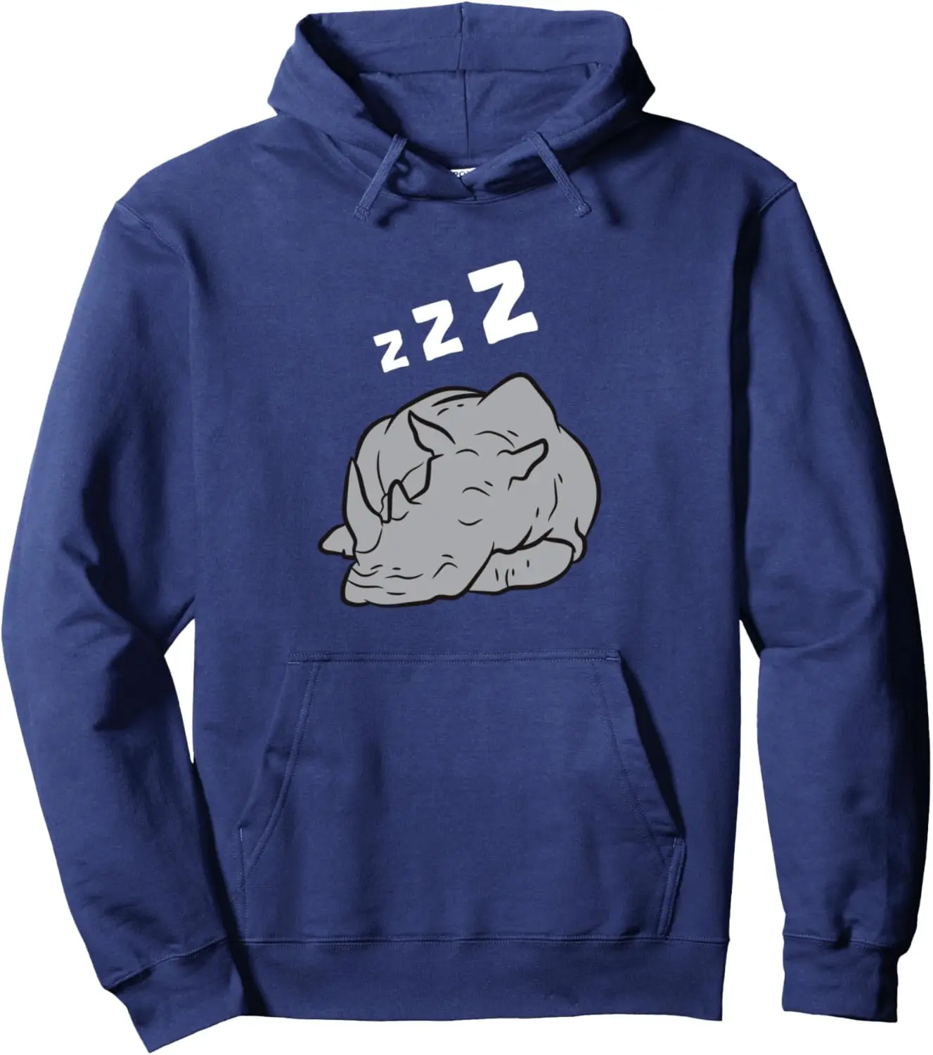 Cute Rhinoceros Sleeping Lazy Rhino Tired Rhino Pullover Hoodie Custom Printed Graphic  Customizable Sweatshirt Funny Hoodie