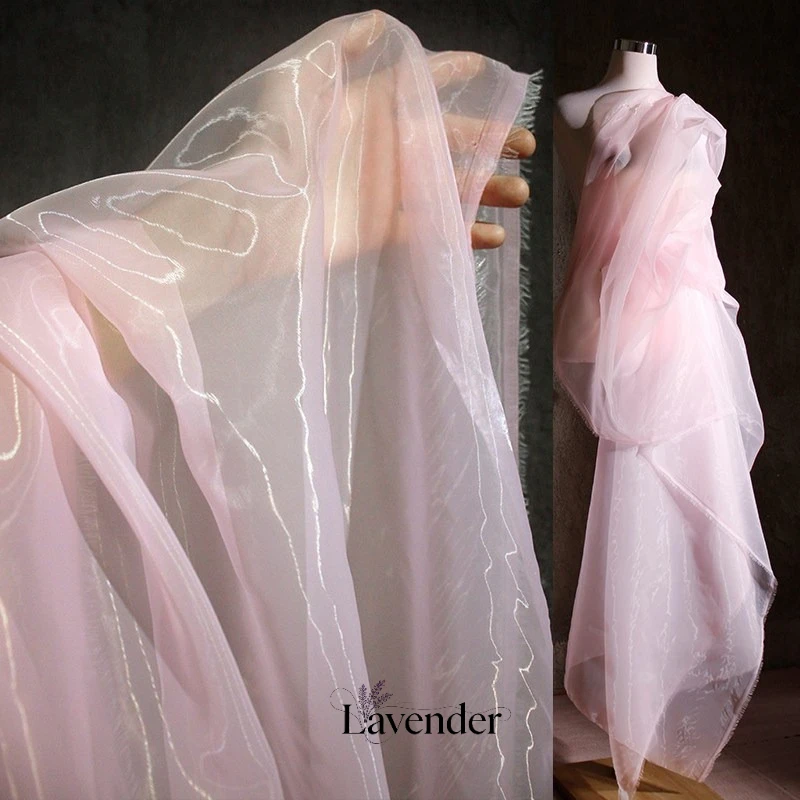 

Liquid Transparent Water Gloss Stiff Organza Mesh Fabric DIY Background Material for Designer Apparel Sewing Craft Decoration