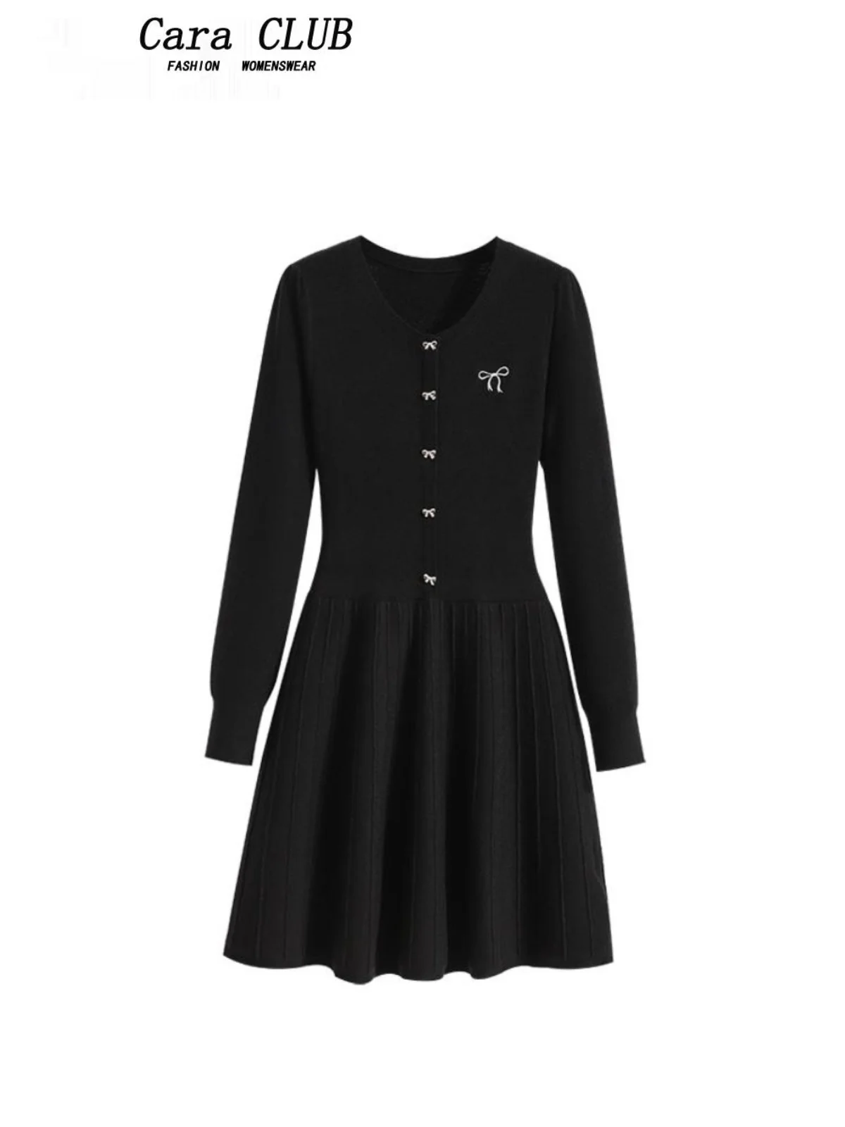 plus Size Knitted Dr Women's Spring Season Slimming Long Dr Belly Covering Waist-Cinching Korean Sle Commute Dr