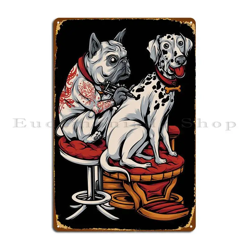 Dalmatian Dog Tattoo Metal Plaque Poster Pub Plates Plaques Create Cave Printing Tin Sign Poster