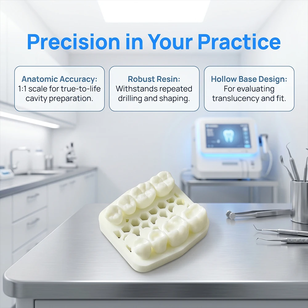 2pc/set 1:1 Simulated Dental Practice Model Posterior Tooth Block Precision Edges for Dental Drilling Training and Student Study