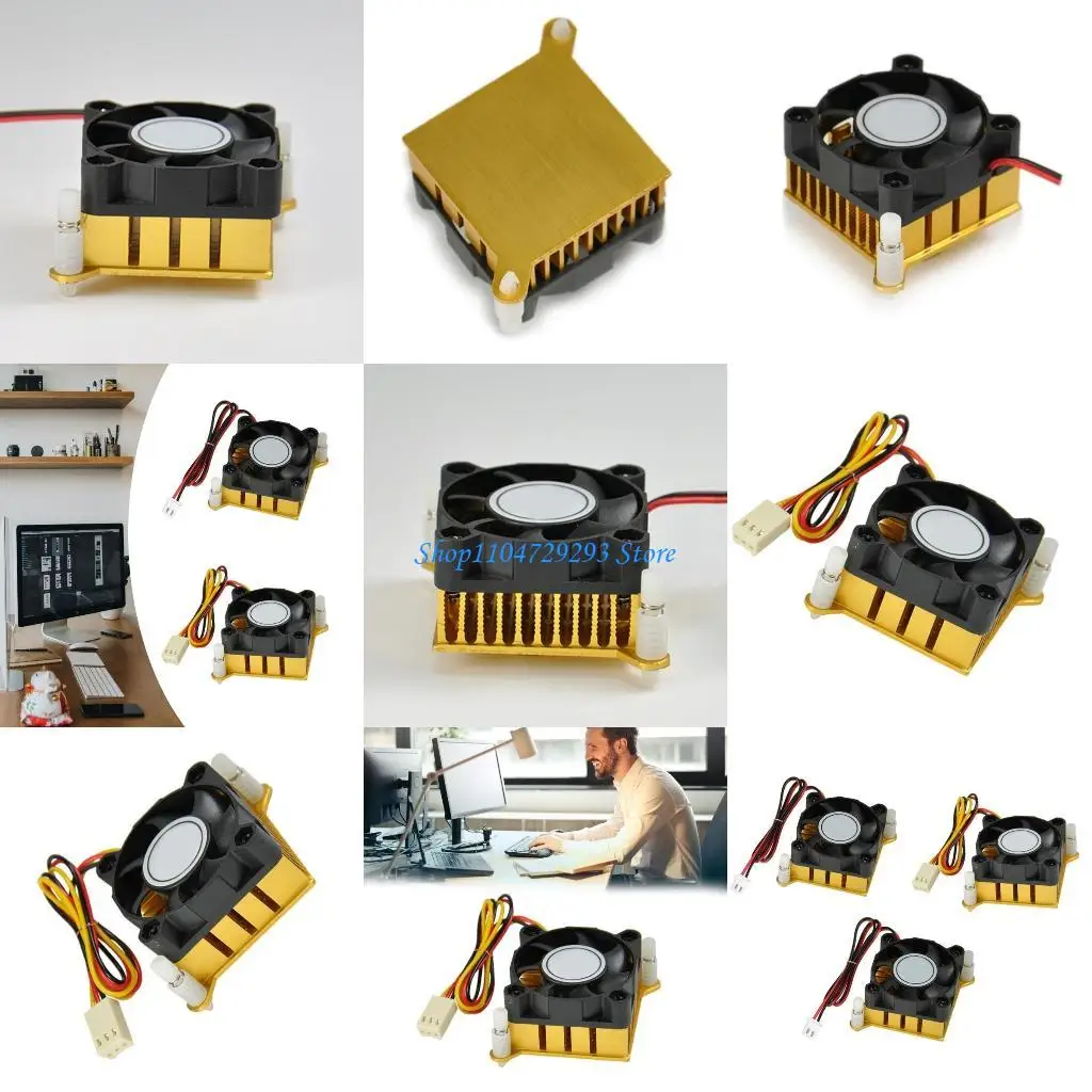 

Y2GD Aluminium Heatsink DC5V 12V 40mm 40x40x10mm Fan for Northbridge Chipset and Small Device Cooling