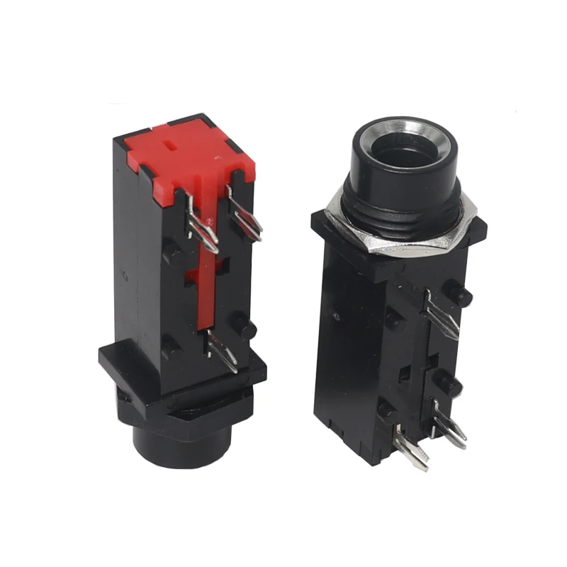 【10-5PCS】Audio Jack 6.35mm 3Pin Mono Audio Stereo Audio Socket Microphone Welding Line For Microphone Socket